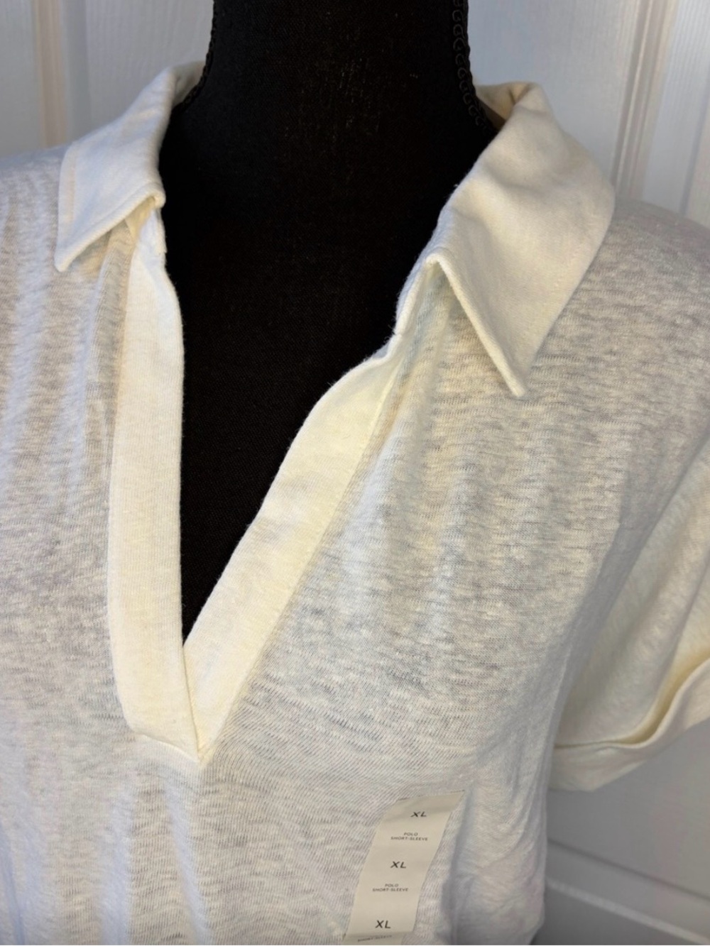 Banana Republic Linen Blend White V-Neck Knit Tunic Top NWT Size XL - Picture 7 of 16